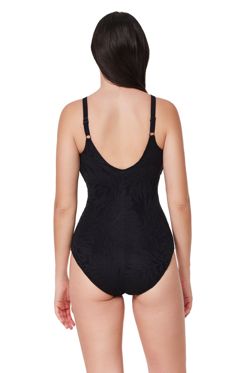 Profile by Gottex Skyfall Textured V-Neck D-Cup One Piece